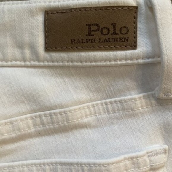 Polo Ralph Lauren The Tompkins Skinny White Jeans with Side Red Stripe Size 27 - Picture 6 of 7